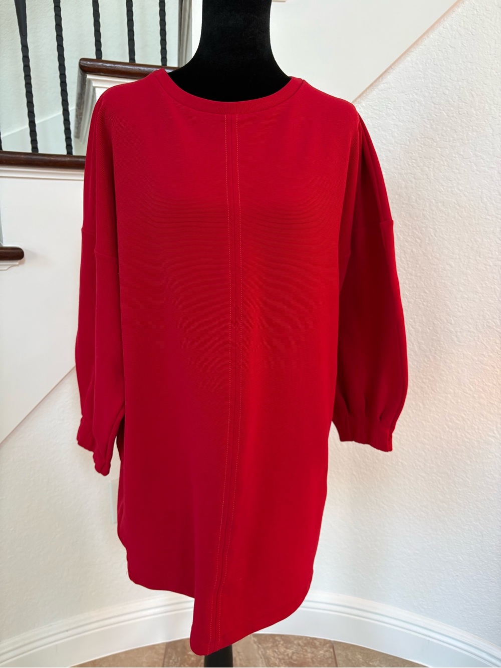 Zara Red Long Sleeve Tunic Dress
